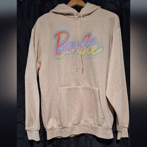 Barbie Beige Hoodie with Vibrant Logo